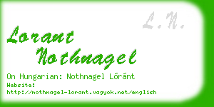 lorant nothnagel business card